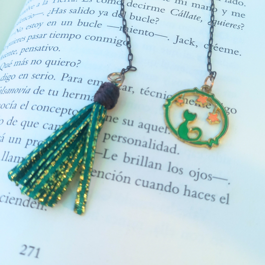 MARCAPÁGINAS CADENA GATO CIRCULO