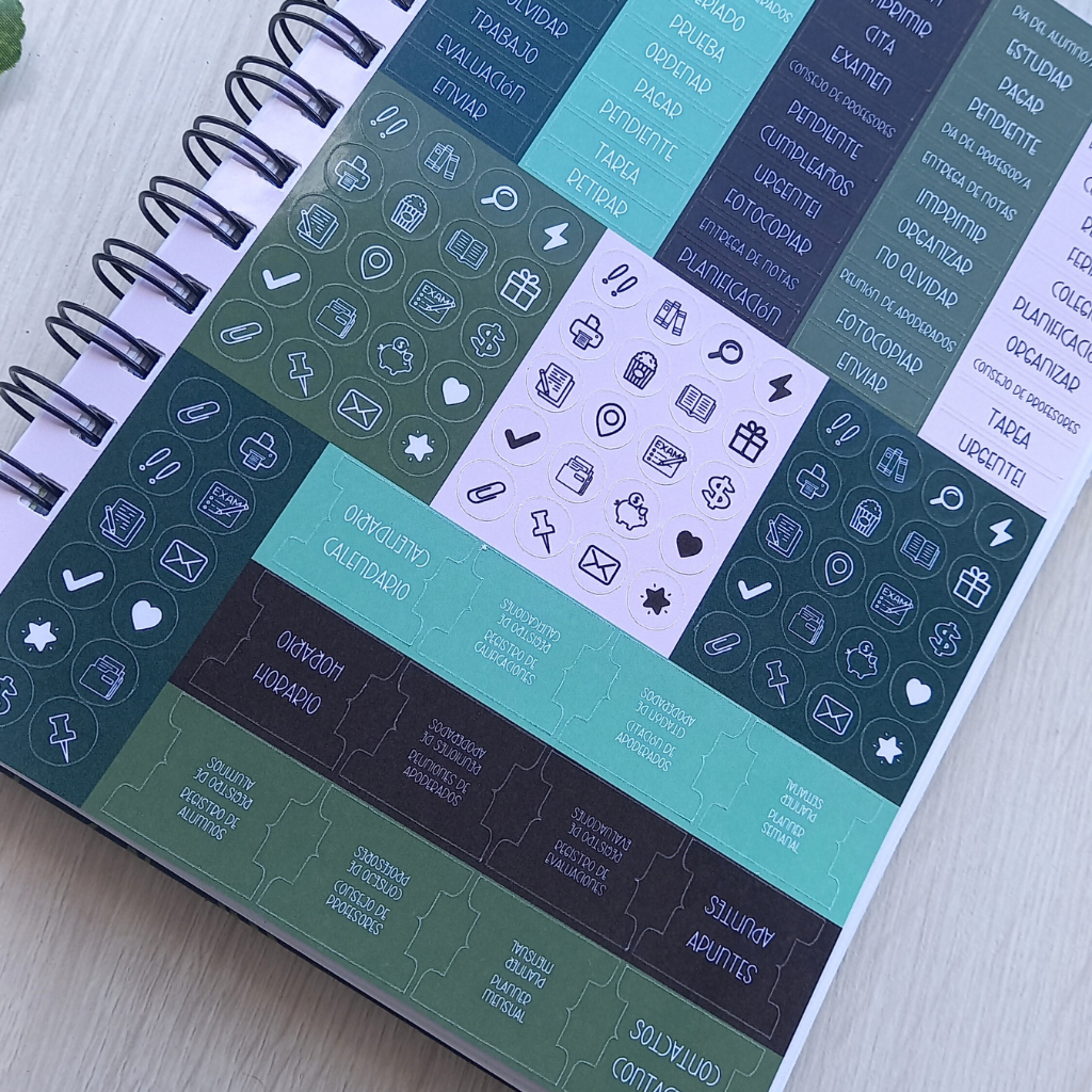 PLANNER DOCENTE VERDE PIZARRA