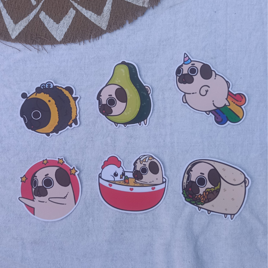 SET STICKERS PUGLIE PUG