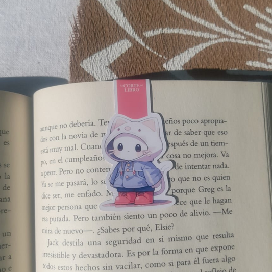 MARCAPÁGINAS GATO CON CAPUCHA
