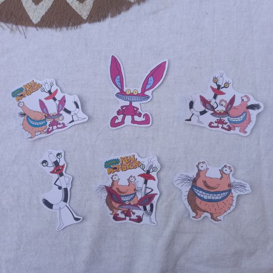 SET STICKERS AAAHH!!! MONSTRUOS DE VERDAD