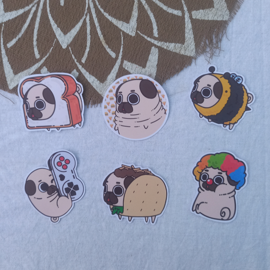 SET STICKERS PUGLIE PUG